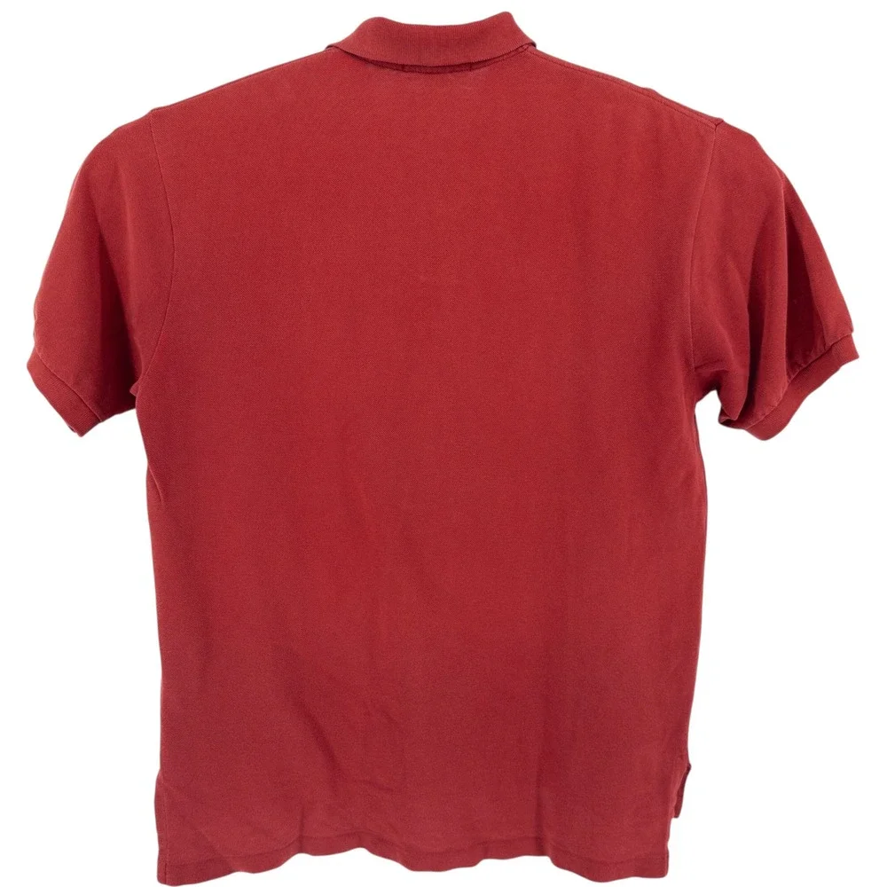 Polo Ralph Lauren Men's Medium Red Short Sleeve Polo Shirt Blue Pony 100% Cotton